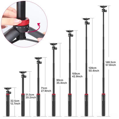 ULANZI MT-44 Tripod – Smartphone Vlog Tripod with Cold Shoe & Phone Mount Holder for Mobile & SLR Cameras