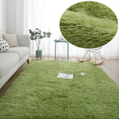 Gray Plush Velvet Area Rug – Soft Fluffy Anti-Slip Carpet for Living Room, Bedroom, Kids Room & Home Decor