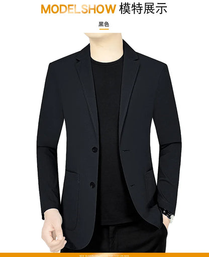 Men’s Summer Thin Blazer Jacket – Breathable, Elastic Sunscreen Coat for Business Casual, 4XL
