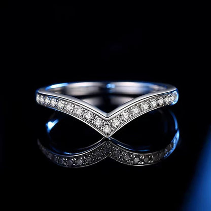 100% Pass Diamond Tester Pen & Moissanite Ring – Matching 925 Sterling Silver Wedding Band for Women