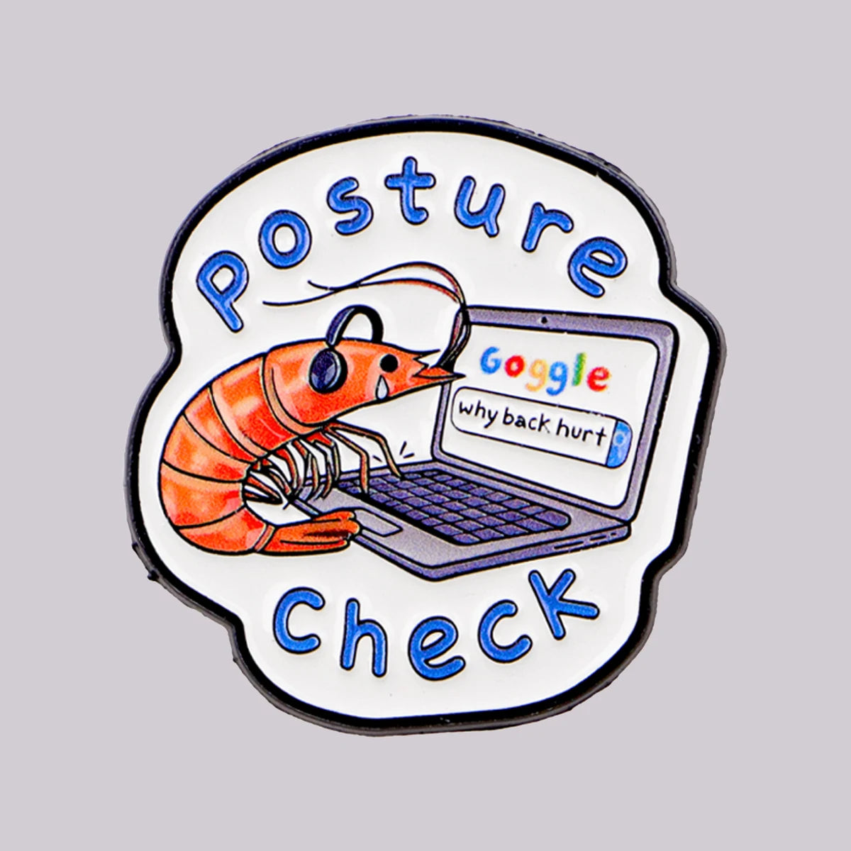 Shrimp Enamel Pin – Funny “Check” Quote Lapel Brooch for Backpacks, Women’s Fashion & Gifts