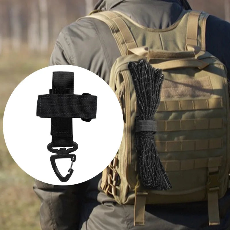 Multi-Purpose Nylon Gloves with Hook – Safety Clip Work Gloves for Tactical, Climbing, & Camping Outdoor Activities
