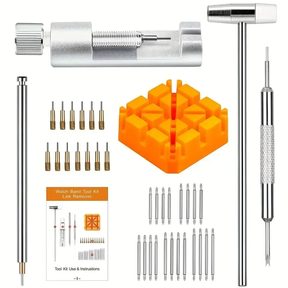 Watch Repair Tool Kit – Link Band Pin Remover & Adjuster for Professional Watchmaking