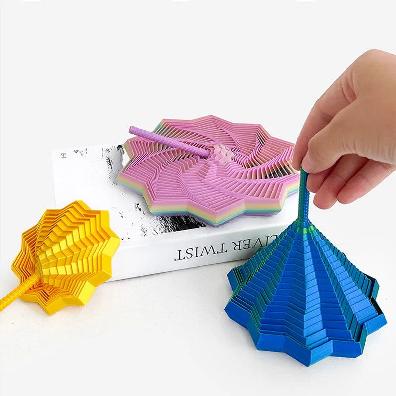 3D Printing Sensory Fidget Star – Hexagon Whirling Spiral Visual Illusion Stress Relief Ornament