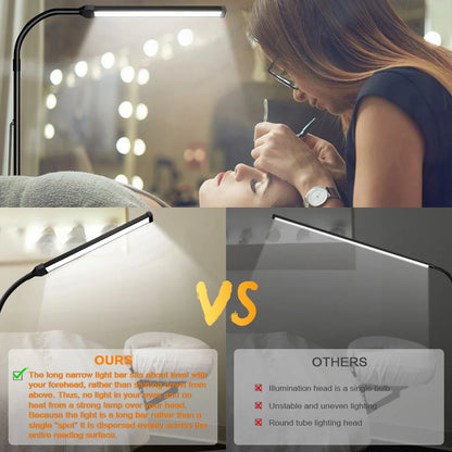 Adjustable LED Floor Lamp: Dimmable Gooseneck Stand Light for Living Room, Bedroom, Office | Indoor Reading & Decoration