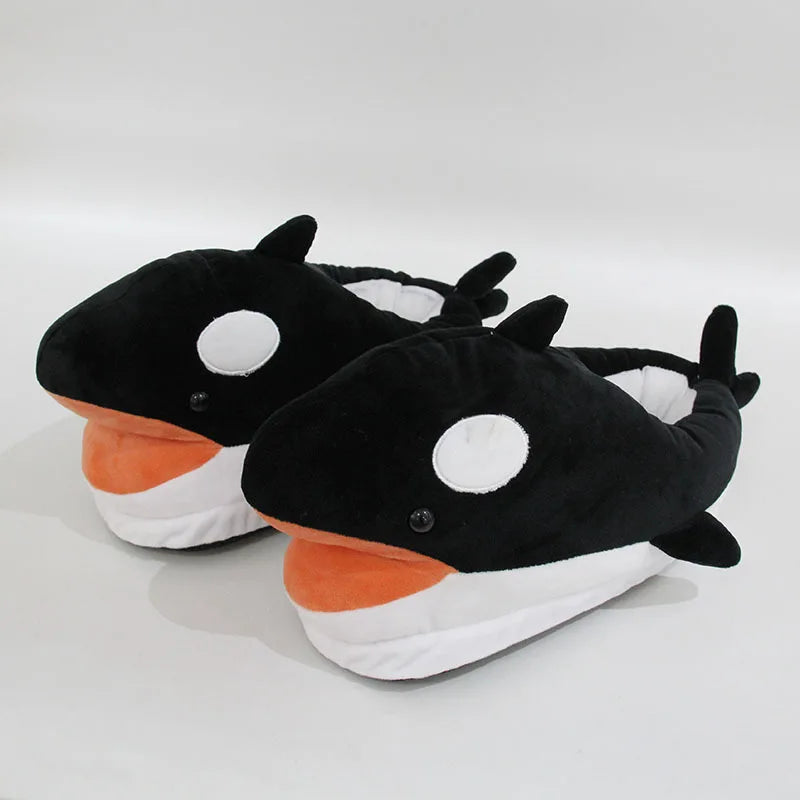 Winter Dinosaur Cotton Slippers for Women — Cartoon T-Rex Plush Velvet Home Slippers, Warm & Non-Slip Floor Shoes