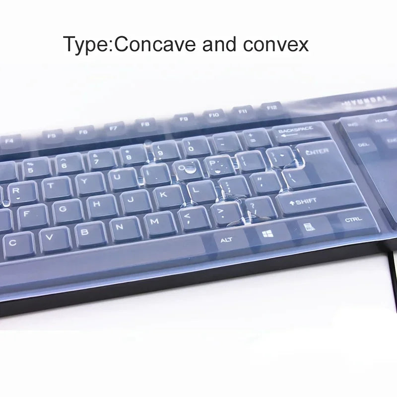 Universal Silicone Keyboard Protector - Transparent Desktop PC Keyboard Cover Film Skin with Dust & Spill Protection