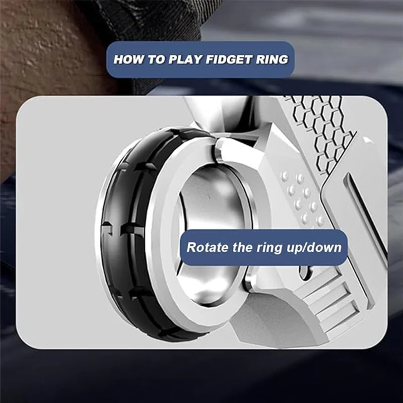 EDC Decompression Fingertip Launcher Ring – One-Click Eject Fidget Toy for Stress Relief & Sensory Play