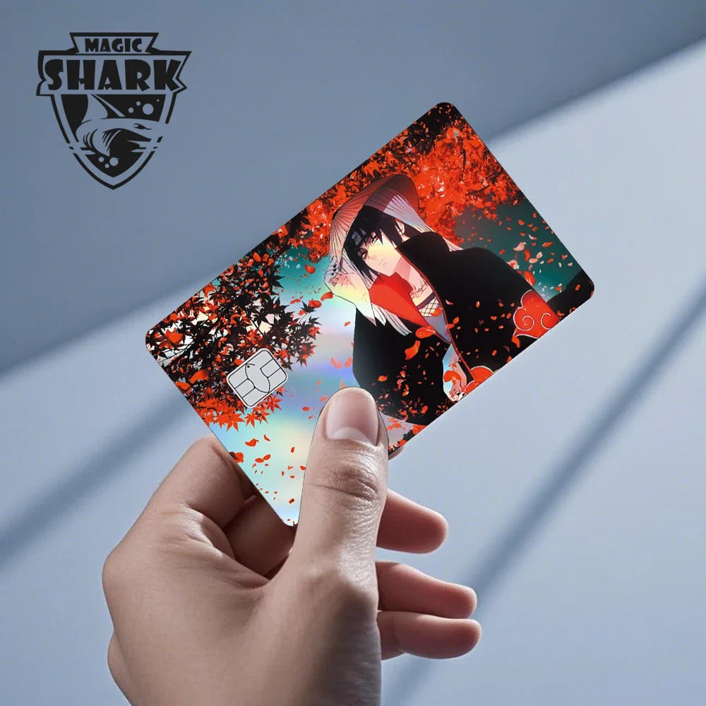 2025 Naruto Anime Holographic Laser Sticker – Shiny Film Card Skin Cover for Debit & Credit Cards