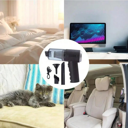 3-in-1 Portable Car & Home Vacuum Cleaner – Suction, Blowing, and USB Rechargeable