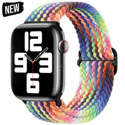 Braided Nylon Apple Watch Band – Adjustable Sport Strap Compatible with Ultra 2, Series 10/9/8/7/6/SE (40–49mm) Wrist Bracelet