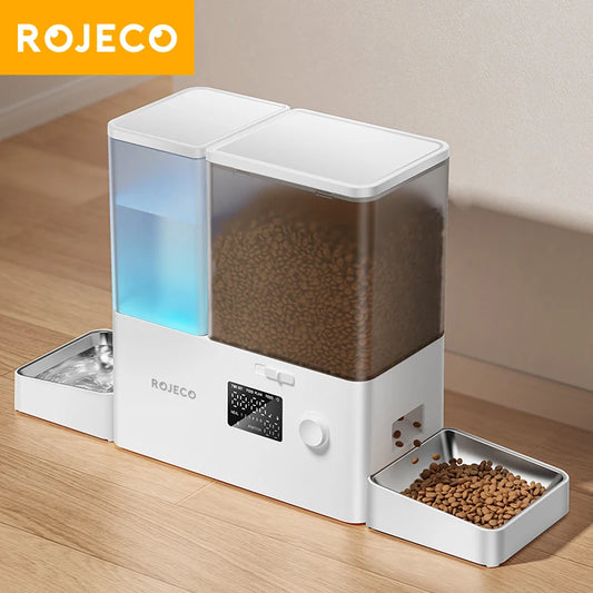 ROJECO 2-in-1 Automatic Pet Feeder & Water Fountain – 8.5L Dog Food Dispenser