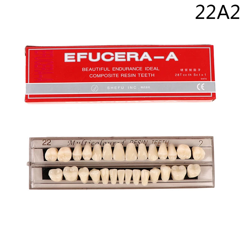28-Piece Resin Denture Teeth Shade Guide Set, 3D Dental Color Comparator for Teeth Whitening & Dental Plate Matching Tool
