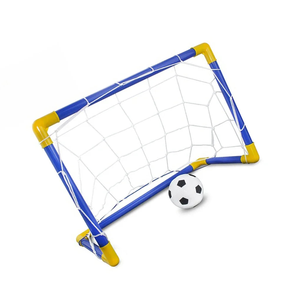Folding Mini Soccer Ball & Removable Goal Post Net Set for Kids - High-Strength Indoor/Outdoor Football Gift