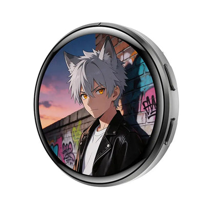 Anime Digital Badge - HD Touchscreen Photo & Video Display Pin for Cosplay, Parties & Fandoms
