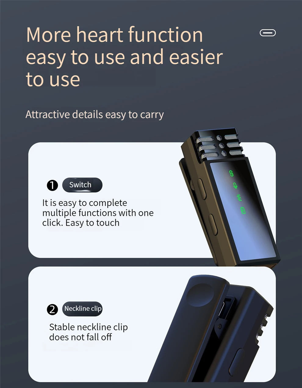 Xiaomi Wireless Lavalier Microphone – Portable Noise-Cancelling Mini Mic for Vlog, Interview, Live Streaming, Audio & Video Recording