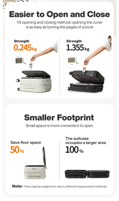 Mixi PC Aluminum Frame Suitcase — Front-Opening Rolling Travel Luggage, 20", 24" & 26" Carry-On M9291
