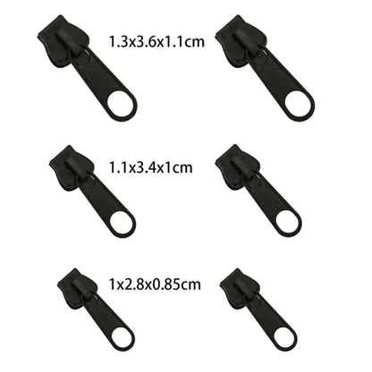 Universal Zipper Repair Kit – 3 Sizes Instant Fix Zip Slider Replacement for Clothes, Bags & Sewing, Zipper Rescue Tool Accessory
