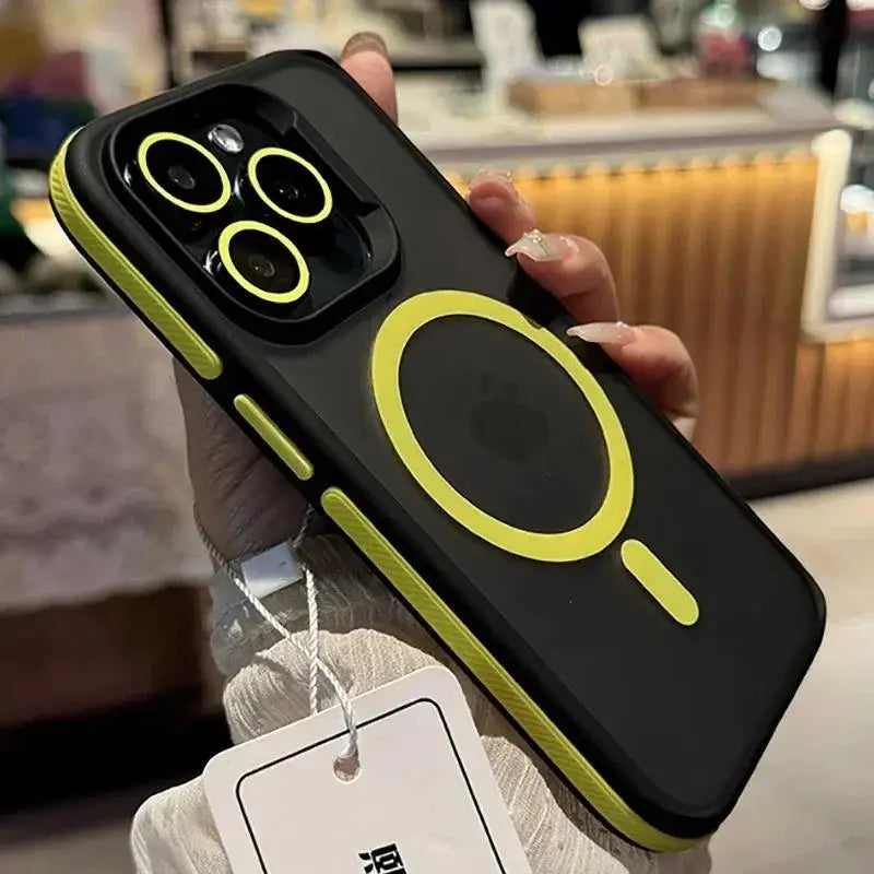 Bicolor Matte Magnetic iPhone Case - Translucent MagSafe Hard Cover with Wireless Charging Support