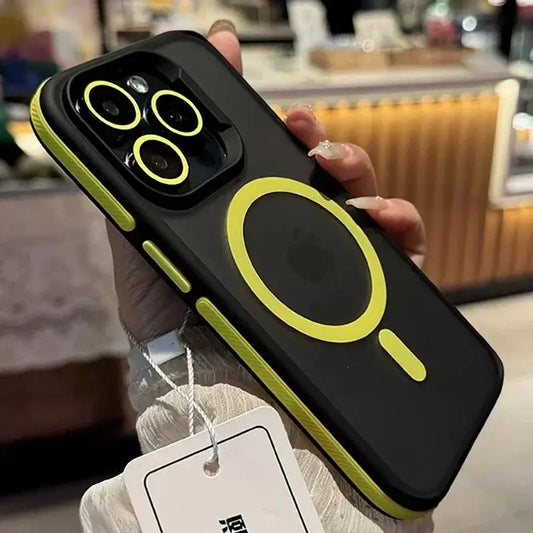 Bicolor Matte Magnetic iPhone Case - Translucent MagSafe Hard Cover with Wireless Charging Support