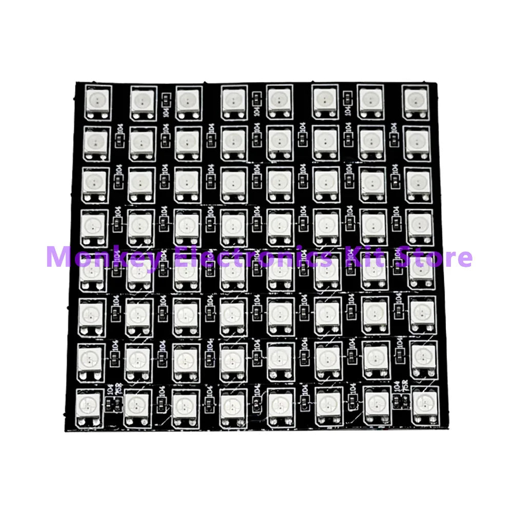8x8 WS2812 LED Matrix Module – 64-Bit 5050 RGB Programmable Display Panel