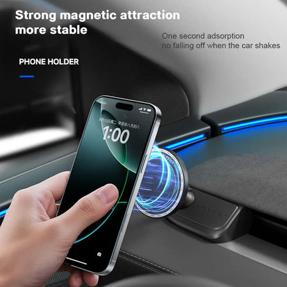 Magnetic Tesla Phone Holder – 360° Rotatable Car Mount for Model 3 Highland and Model Y Juniper