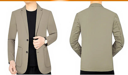 Men’s Summer Thin Blazer Jacket – Breathable, Elastic Sunscreen Coat for Business Casual, 4XL