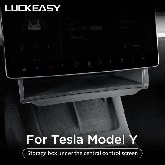 Tesla Model Y 2024 Car Storage Box – Hidden Organizer Tray Under Central Control Screen, Fits Model 3 2021-2022