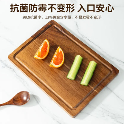 Wooden Cutting Board - Beech & Walnut Butcher Block for Meat, Cheese & Kitchen Chopping
