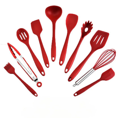 10-Piece Silicone Cookware Set – Kitchen Baking Tools, Spatulas & Scrapers