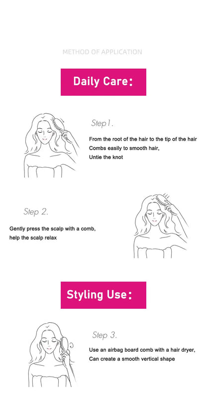 Dyson Airbag Comb Set – Wide Tooth & Cylinder Comb, Massage Airbag Hairbrush for Hairdressing & Curly Styling