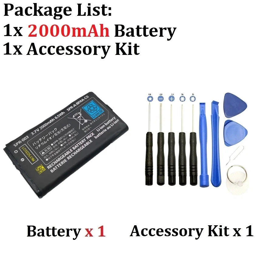 SPR-003 2000mAh Rechargeable Battery - Li-Ion Replacement for Nintendo 3DS LL, 3DS XL, New 3DS LL & New 3DS XL with Tool Kit