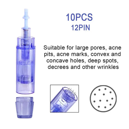 10PCS Dermapen Nano Needle Cartridges – A1 Bayonet Disposable Microneedling Replacement Needles for Tattoo Removal & Skin Care Treatment