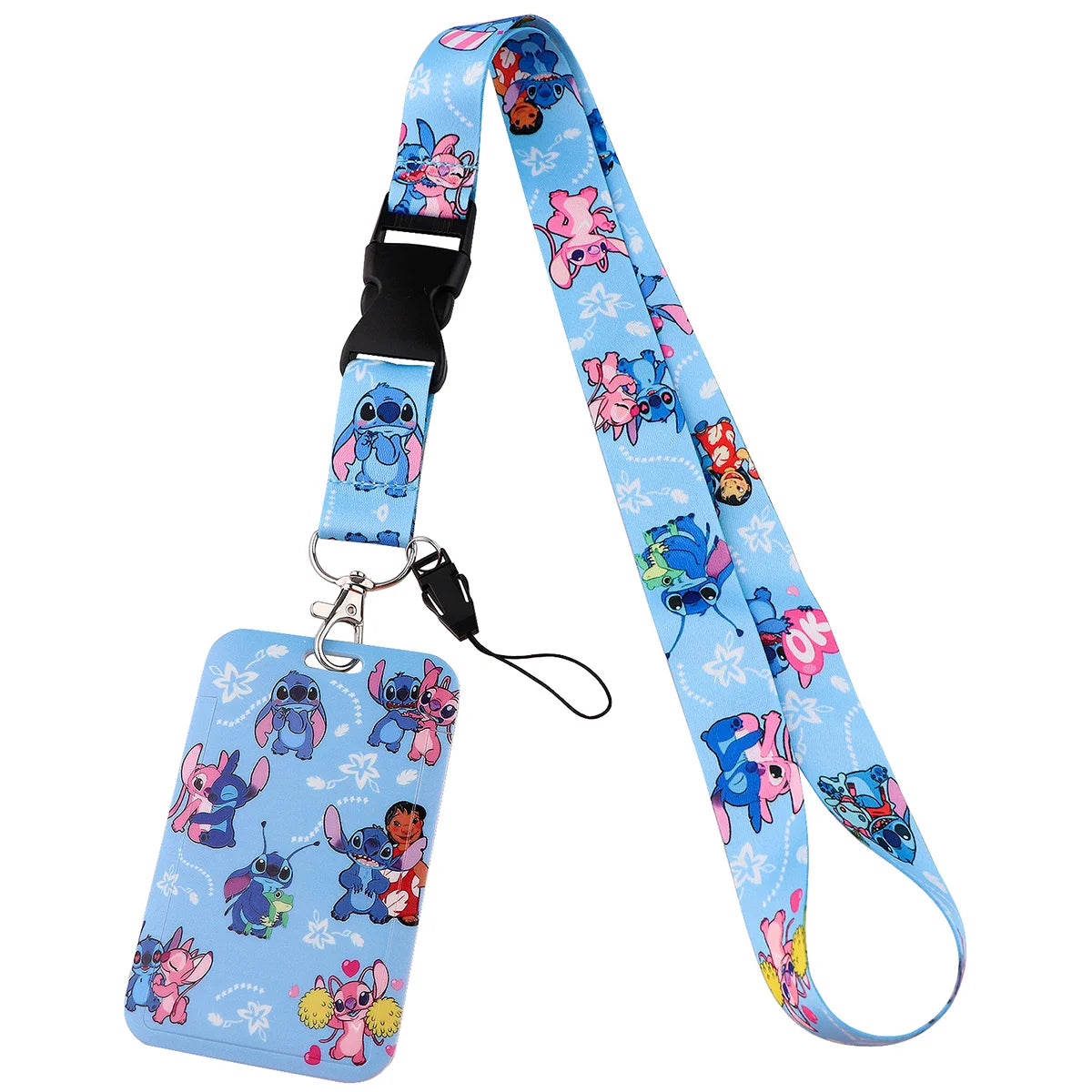 Cartoon Stitch Credential Holder Lanyard – Cute Neck Strap for Keychain, Pass & Credit Card Holder Accessories