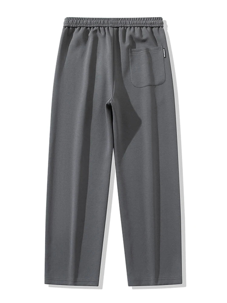 Men’s Wide Leg Cotton Sweatpants – Straight Fit Drawstring Casual Sports Track Pants, Big Size up to 8XL