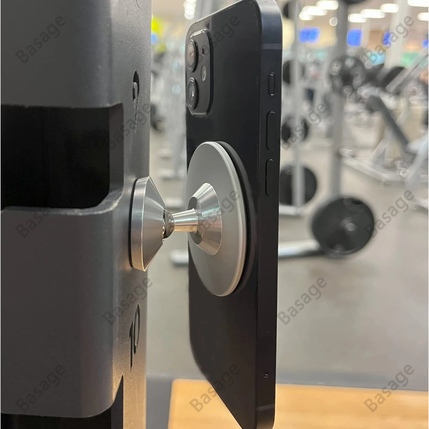 Gym Mate Magnetic Phone Mount – Double-Sided Suction Holder for MagSafe, Hands-Free Video Shooting While Working Out
