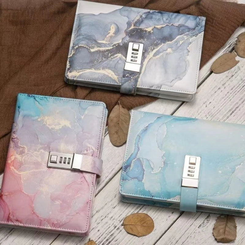 A5 Fashion Password Book with Lock – Creative Journal Notebook & Student Notepad Stationery