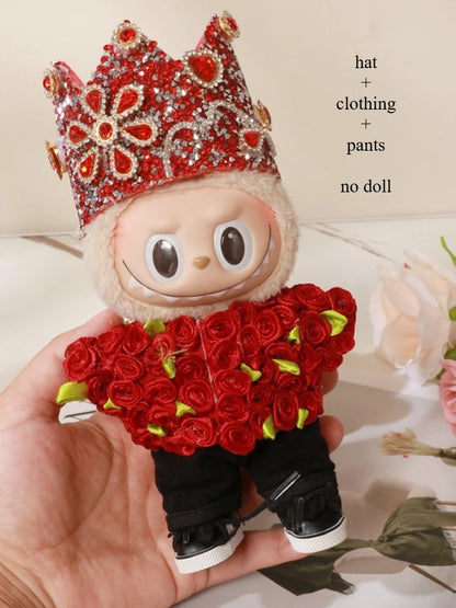 G-Dragon Labubu Baby Clothes 17cm Vinyl Plush Doll Outfit – Cute Suit Pendant for Doll Keychains