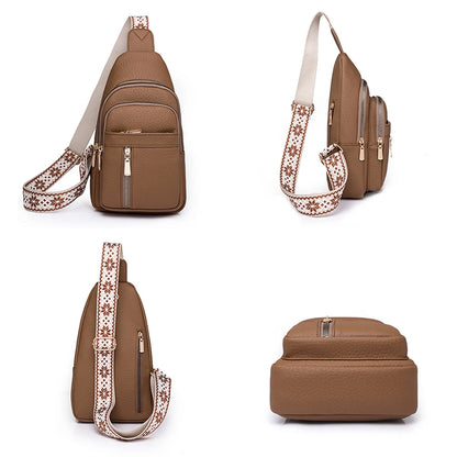 2024 New Women's PU Leather Chest Bag – Fashion Crossbody Shoulder Bag, High-Quality Casual Sac à Main