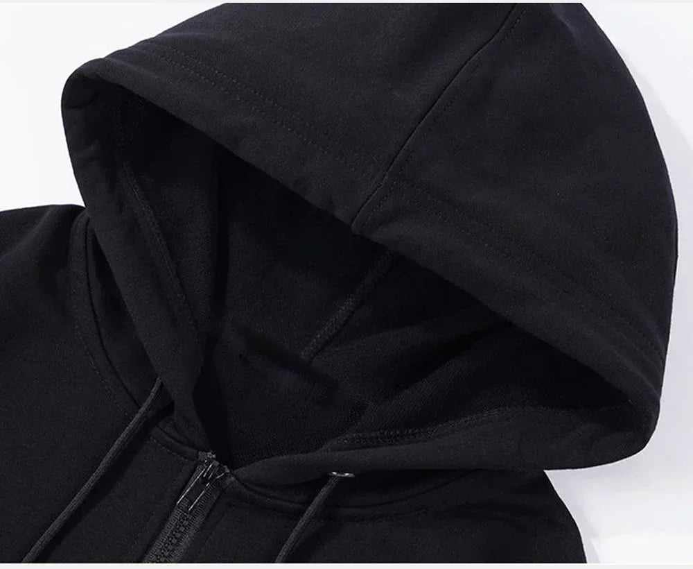 Unisex Oversized Fleece Zipper Hoodie – Y2K Harajuku Style Casual Jacket for Men & Women – Spring, Autumn & Winter Sweatshirt