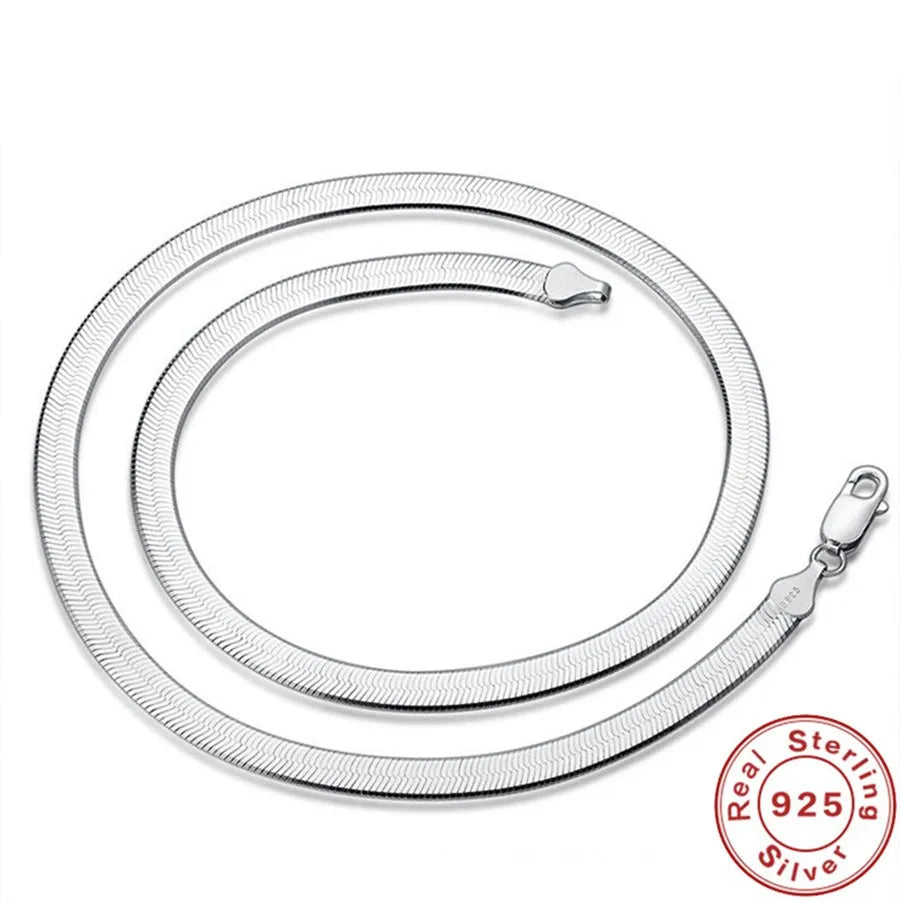 1MM 925 Sterling Silver Snake Chain Necklace – High-Quality Fashion Jewelry for Men & Women