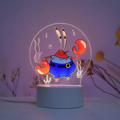 SpongeBob & Patrick Star 3D Night Light — Cartoon Animation Creative Decorative Lamp for Children’s Room