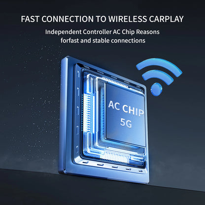 2025 360° Rotatable Wireless CarPlay & Android Auto Adapter — Mini Box, Plug & Play with Fast WiFi Connection
