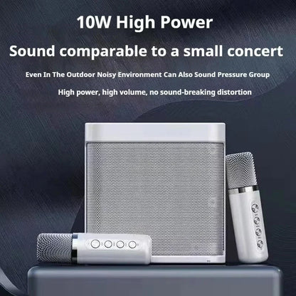 Portable Karaoke Machine with 2 Wireless Microphones — Boombox Player with AUX, TF Card, U Disk & Voice Changer for Parties