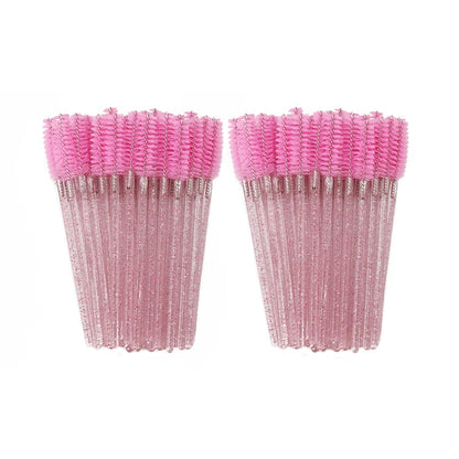 ANNAFRIS 50PCS Disposable Eyelash Brushes - Soft Crystal Lash Extension & Eyebrow Makeup Mascara Wands