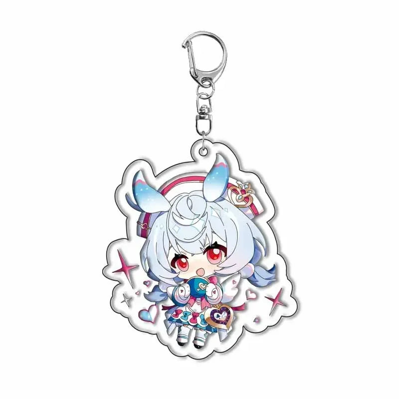 Genshin Impact Sigewinne Arlecchino & Charlotte Keychain – Anime Game Acrylic Backpack Pendant Accessory