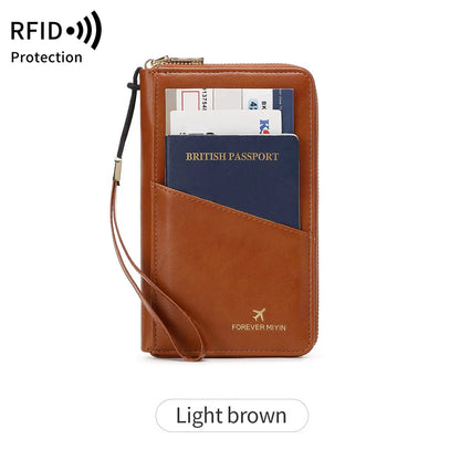 Fashionable RFID Passport Holder – PU Leather Front Pocket Wallet, Multifunctional Travel Accessories for Protection