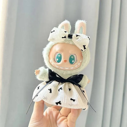17cm Labubu Doll Clothes – Kpop EXO-Inspired Skirt & Sweater Outfit, V1 V2 Idol Clothing Gift