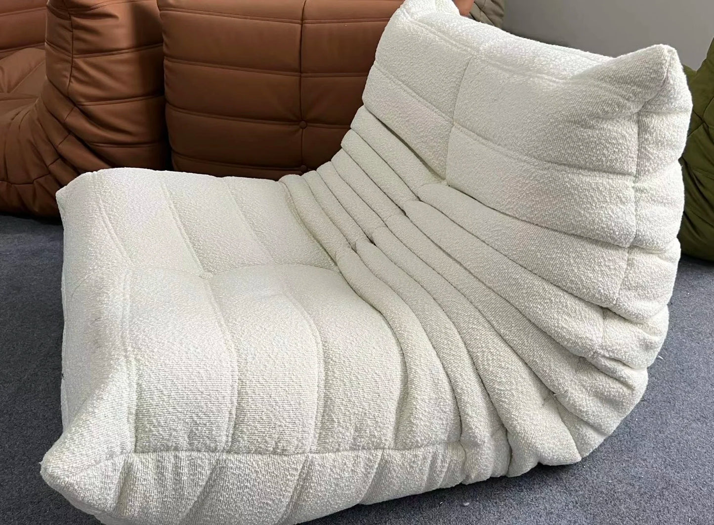 Caterpillar Single Sofa Chair – Cozy Tatami Lounge Chair for Living Room, Bedroom, Balcony, Reading, and Leisure