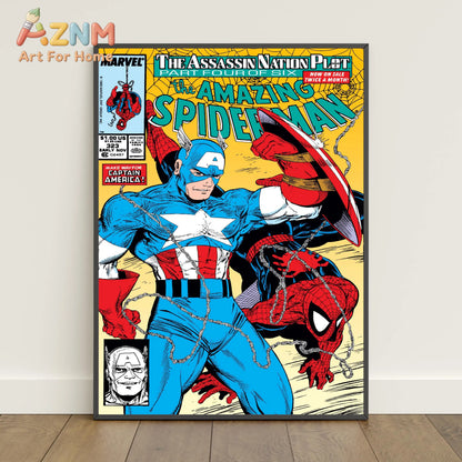 Spider-Man Comic Book Poster - Peter Parker Movie-Inspired Canvas Wall Art